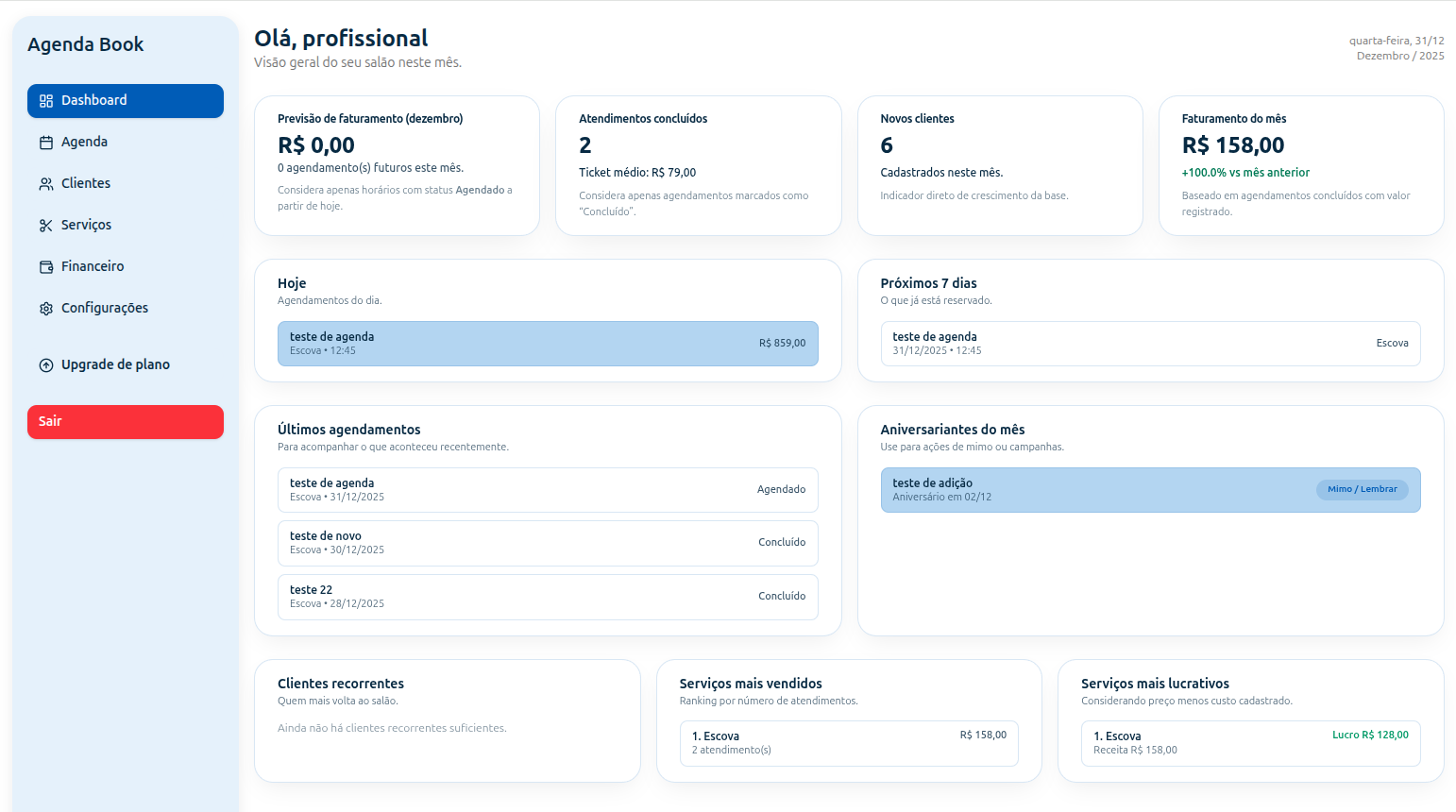 Tema Azul Grego para agenda online